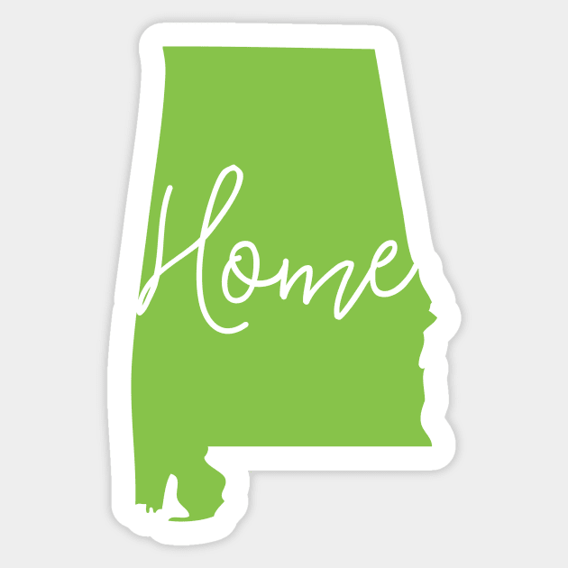 Alabama Home in Green Sticker by greenoriginals